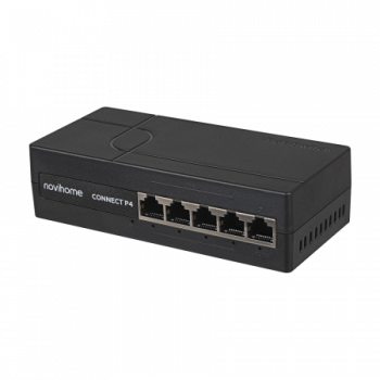 CONNECT P4 Novihome v.2154 - PoE коммутатор 5-портовый 10/100, 4хРоЕ, 1xUplink, PoE 60 Вт, Watchdog - ВИДЕОДОМОФОНЫ И КОМПЛЕКТУЮЩИЕ